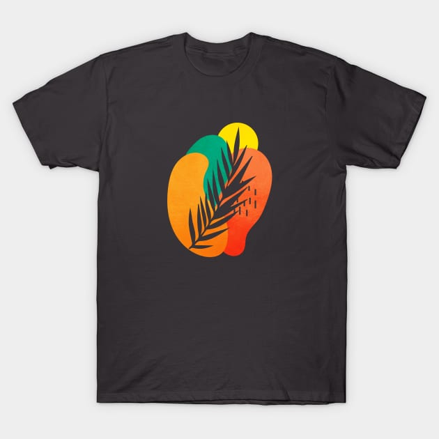 Minimalist Abstract Nature Art #21 Tropical Plant Leaf T-Shirt by Insightly Designs